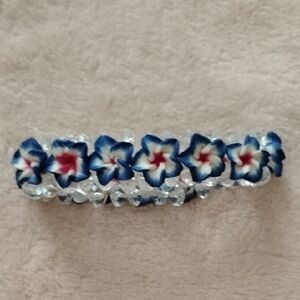 Floral Blue and White Hair Accessory
